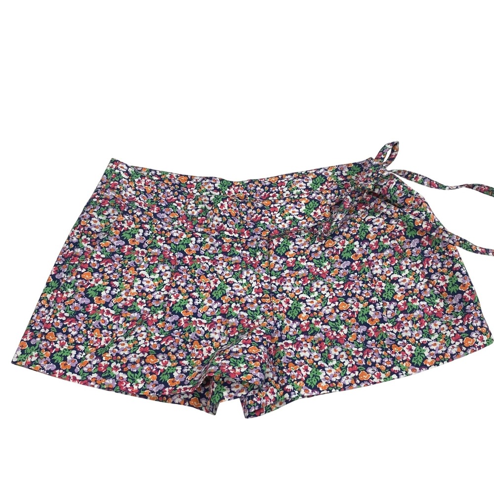 Red Camel Shorts Womens Jr 1 Floral Ditsy Print Tie Belt Summer Resort Pockets
